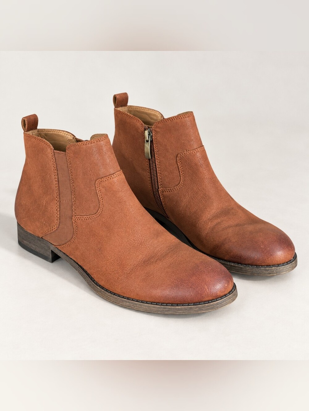 Franco Sarto Kampton Brown Leather Chelsea Ankle Boots Women’s 7M